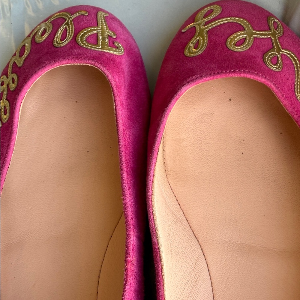 Kate Spade “yes please” Pink gold Ballet Flats size 8.5 women’s - Picture 12 of 14